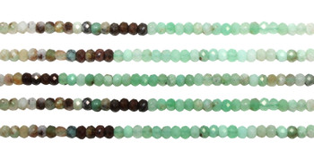 Chrysocolla Banded 2x3mm Faceted Rondelle